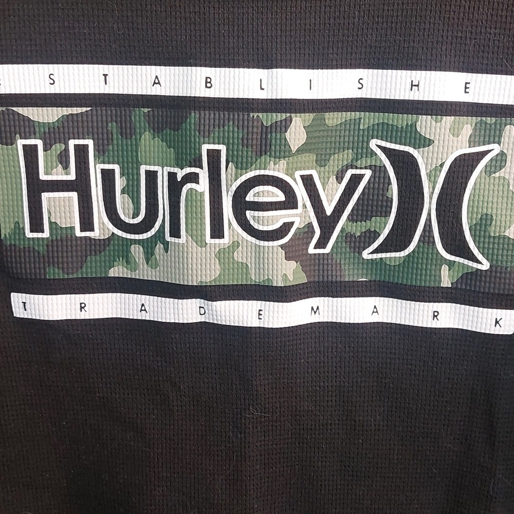 Hurley Boy's Henley & Crew Neck Shirts 4 Pcs - Blue, Light Blue, Olive,  Camo - Picture 9 of 9